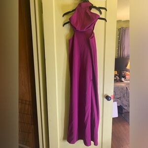 Pink Fuchsia Halter Formal Maxi Dress | Wedding Guest Party Cocktail Prom